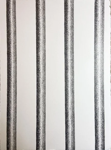 #237 graphite drawing, 4 vertical 1" wide lines, 11"x15", 2025