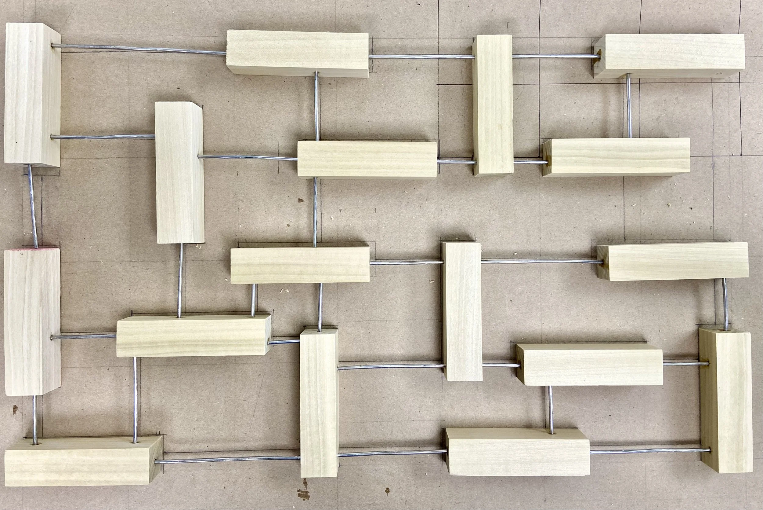 #271 WALL PIECE - WOOD/ALUMINUM WIRE, 20.5"X12.5" 2026