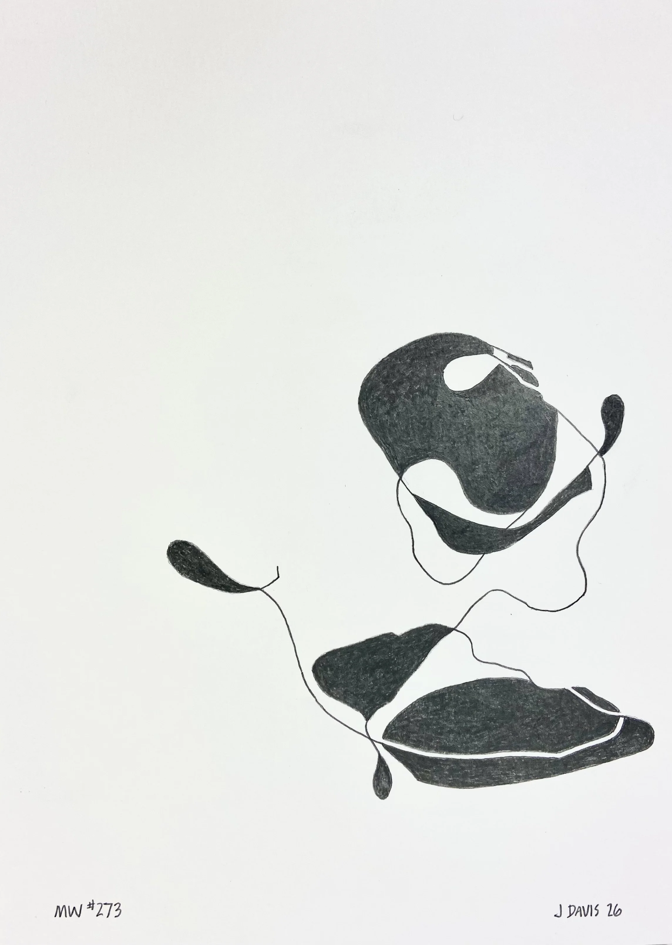 #273 GRAPHITE DRAWING, NEGATIVE SPACE, 7"X11", 2026