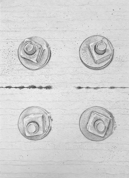 #250 graphite drawing, four botls, 11"x15". 2025