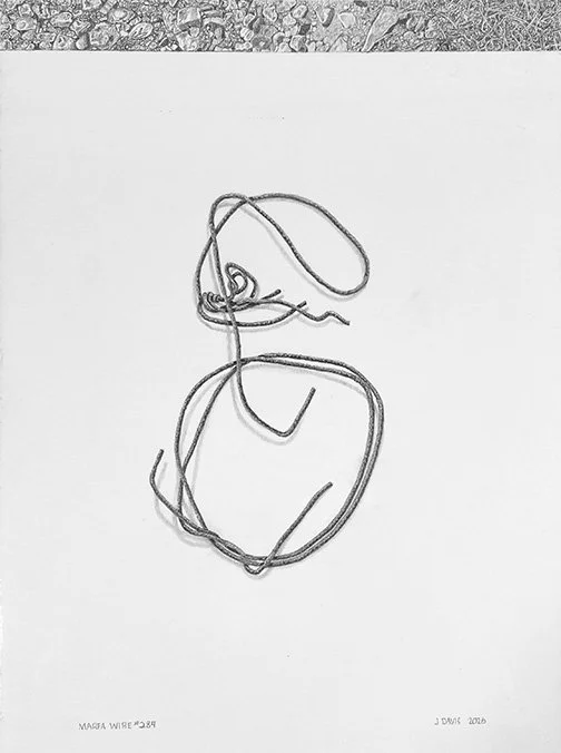 MW #284, GRAPHITE DRAWING, WIRE/CONTEXT, 11"X15", 2026