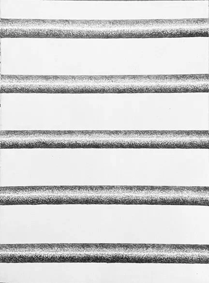 #235 graphite drawing, 5 horizontal 1" wide lines, 11"x15", 2025