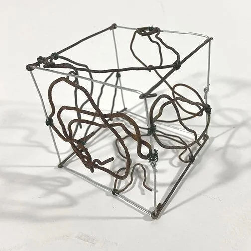 Marfa Wire # 286, 3"x3"x3", Aluminum ends, raw wire sides, 4-28-26