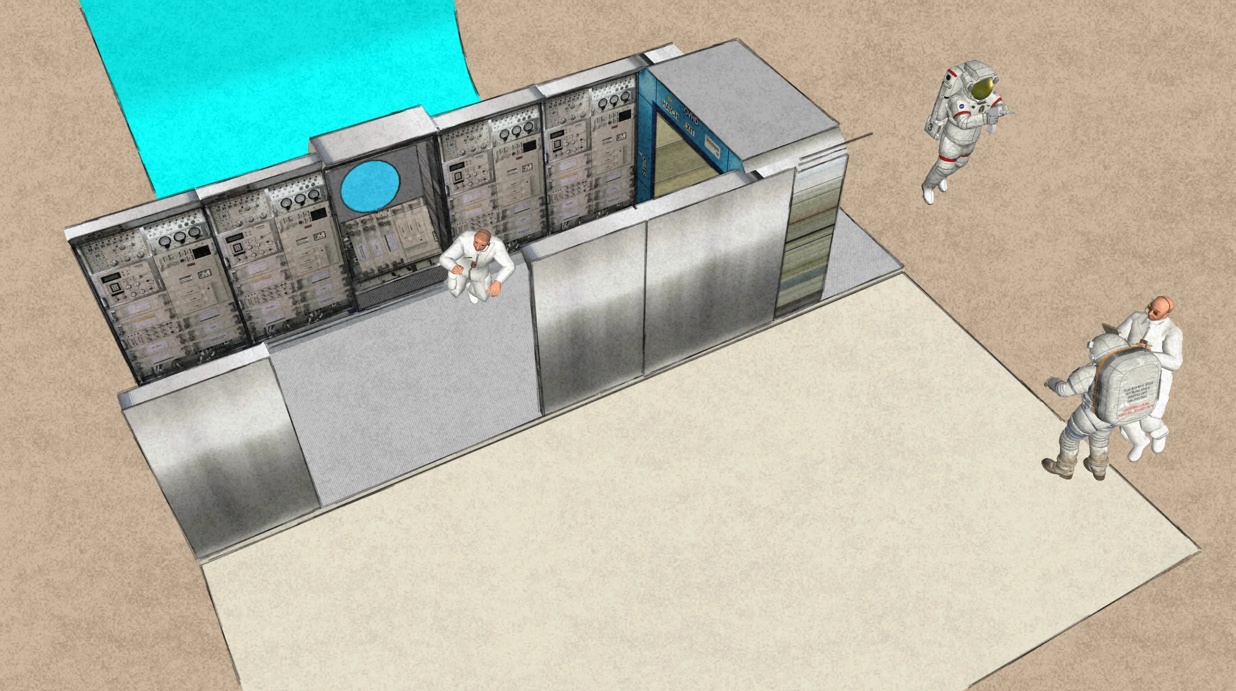 Sketchup export of the modular space station.