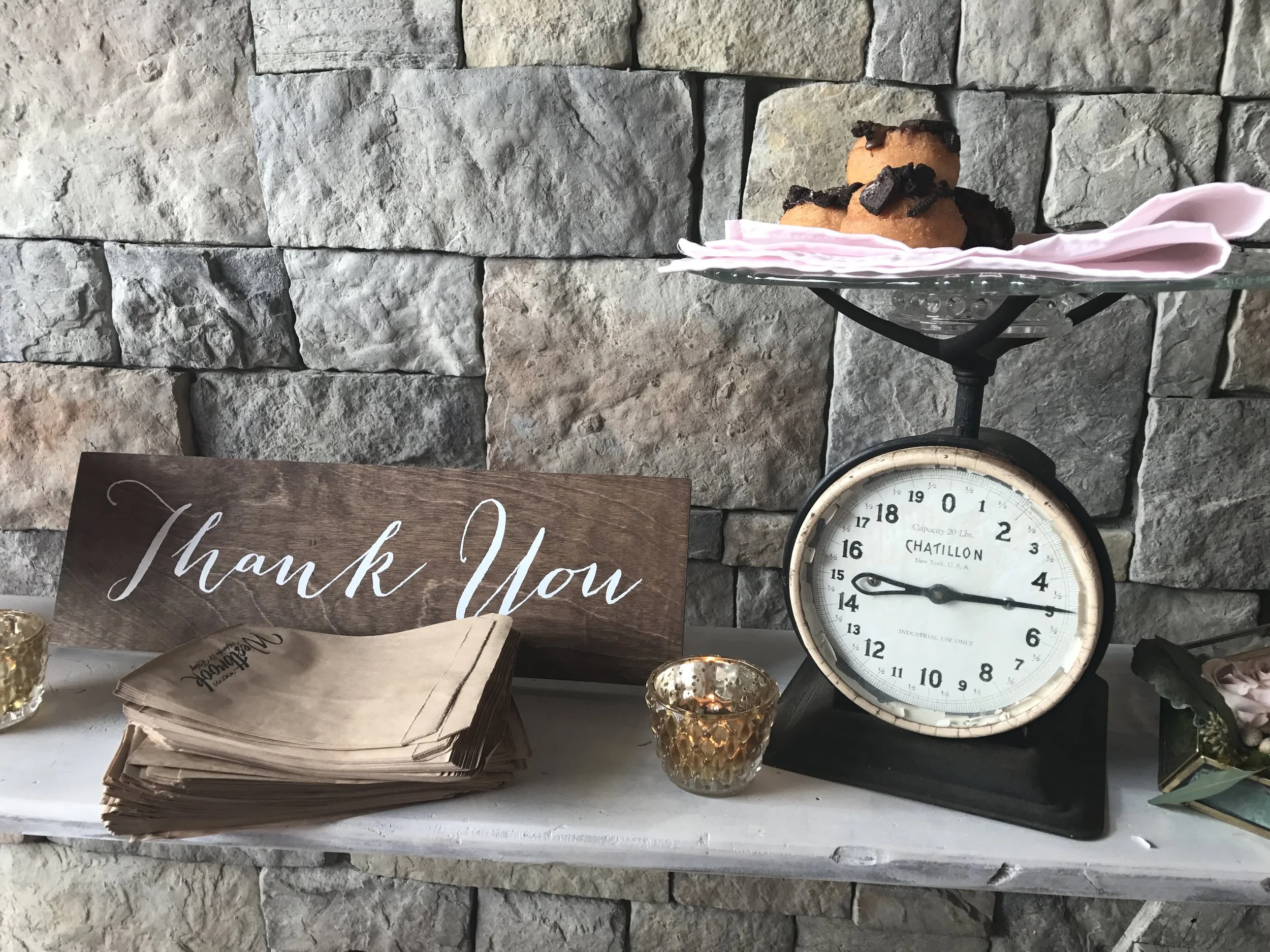 "Thank You" sign & Antique Scale