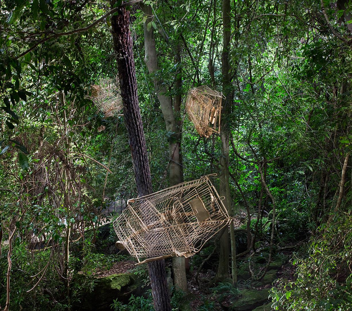 Golden Shopping Trolleys // Sculpture at Scenic World // NSW // 2016