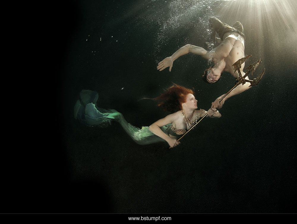 Virginia Hankins Mermaid with Pirate Paul Suda Underwater Trident Fight Scene.jpg