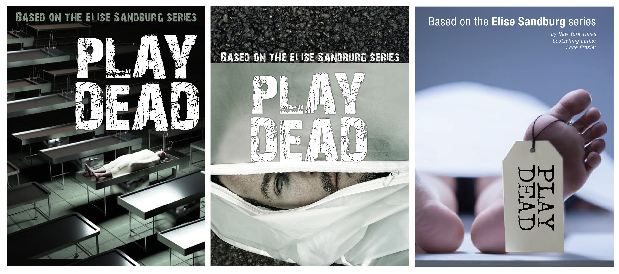 Pitch comps done for a thriller series about a killer who kidnaps people and disposes of them while still alive. The comp on the far right was chosen.