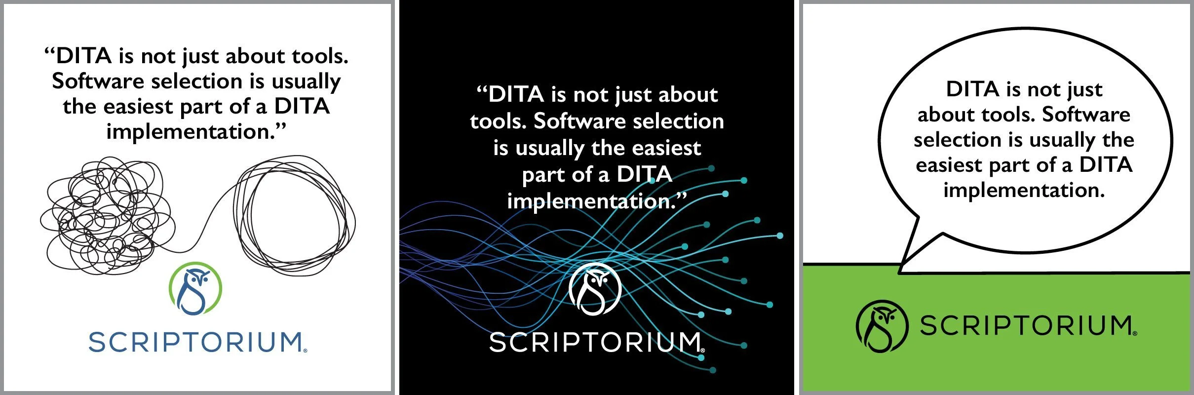  Web ad templates for Scriptorium, a content strategy consultancy  