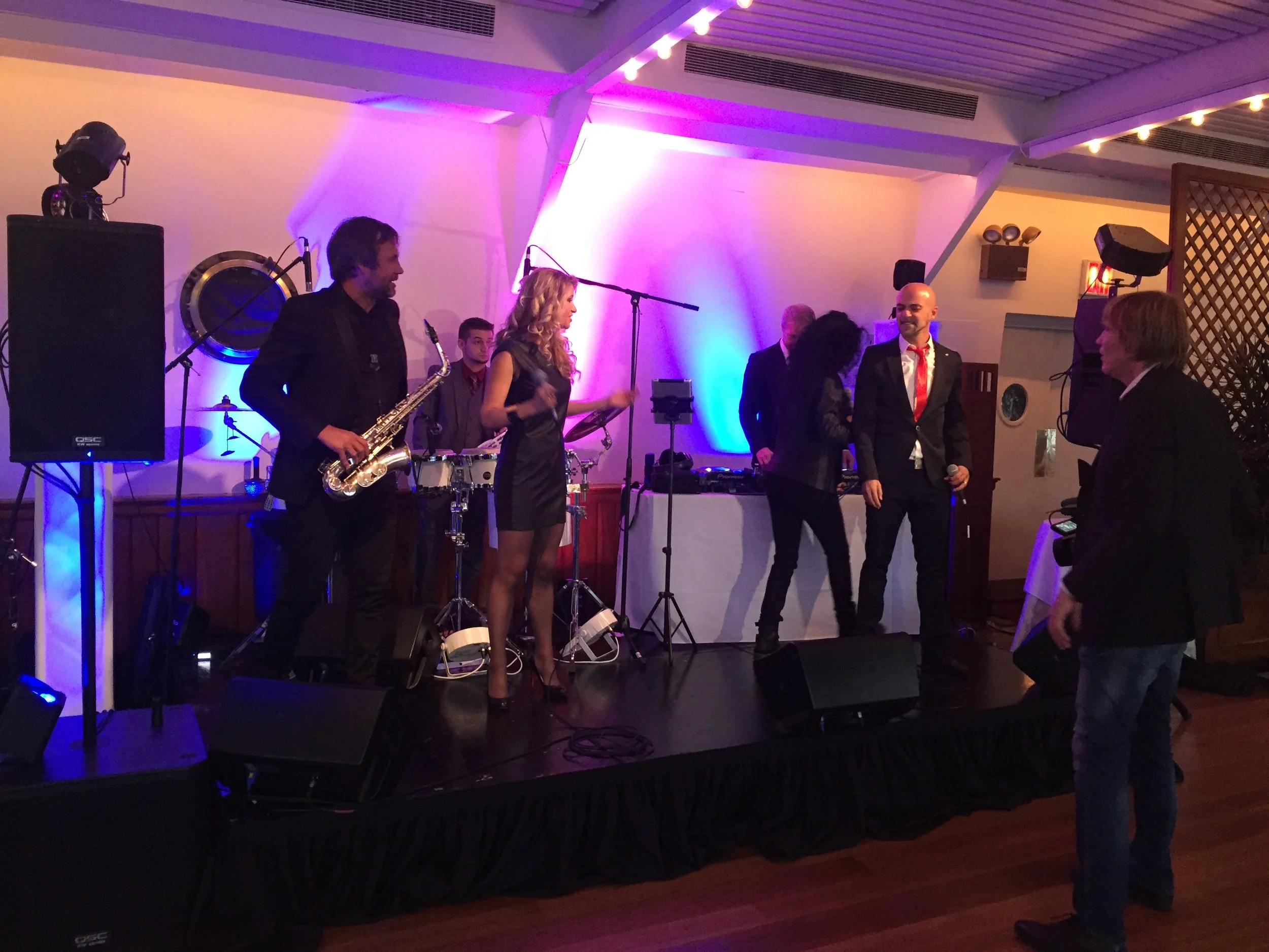 Sound Reinforcement, Staging, and Lighting for DJ Band in Corporate Party