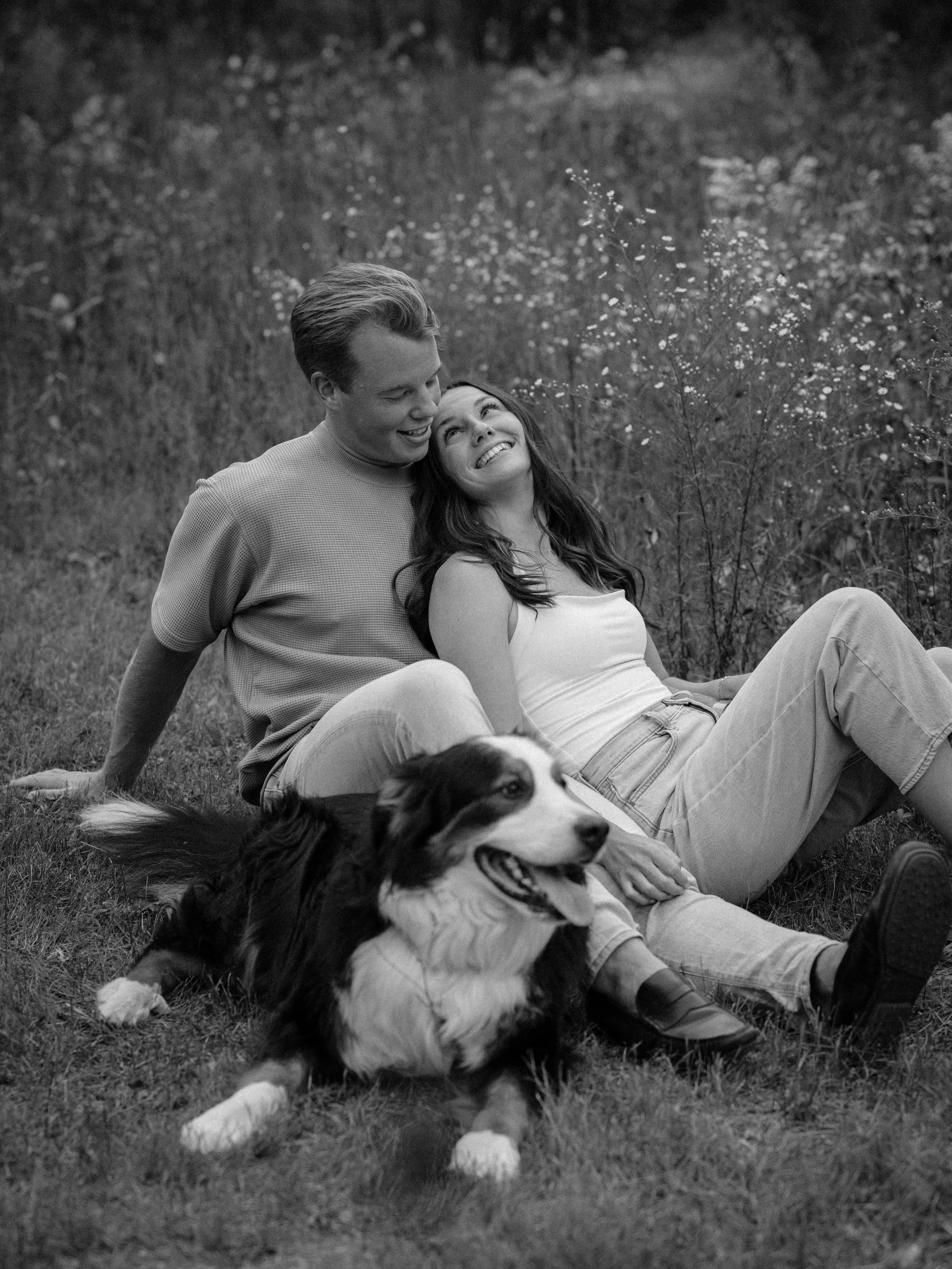 Benny (the doggy) was determined to make it into every photo with his newly engaged BFF&rsquo;s. If he&rsquo;s not pictured here it&rsquo;s because I&rsquo;m holding treats and he&rsquo;s patiently waiting with me for his reward 😉