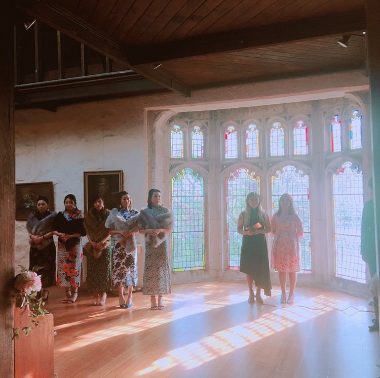 Pre ceremony with the gorgeous bridal party