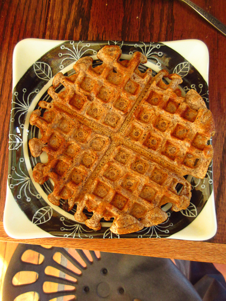 Waffle with acorn flour (and wheat flour), also delicious
