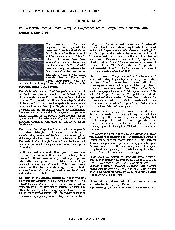 Ceramic Armour: Design and Defeat Mechanisms