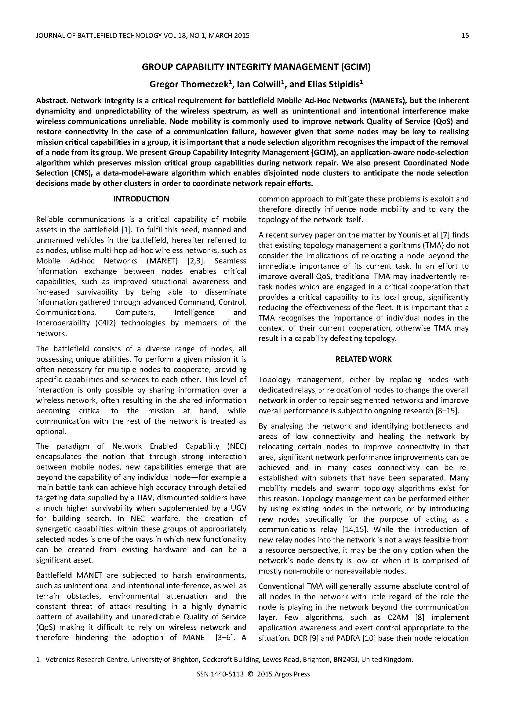 Group Capability Integrity Management (GCIM)
