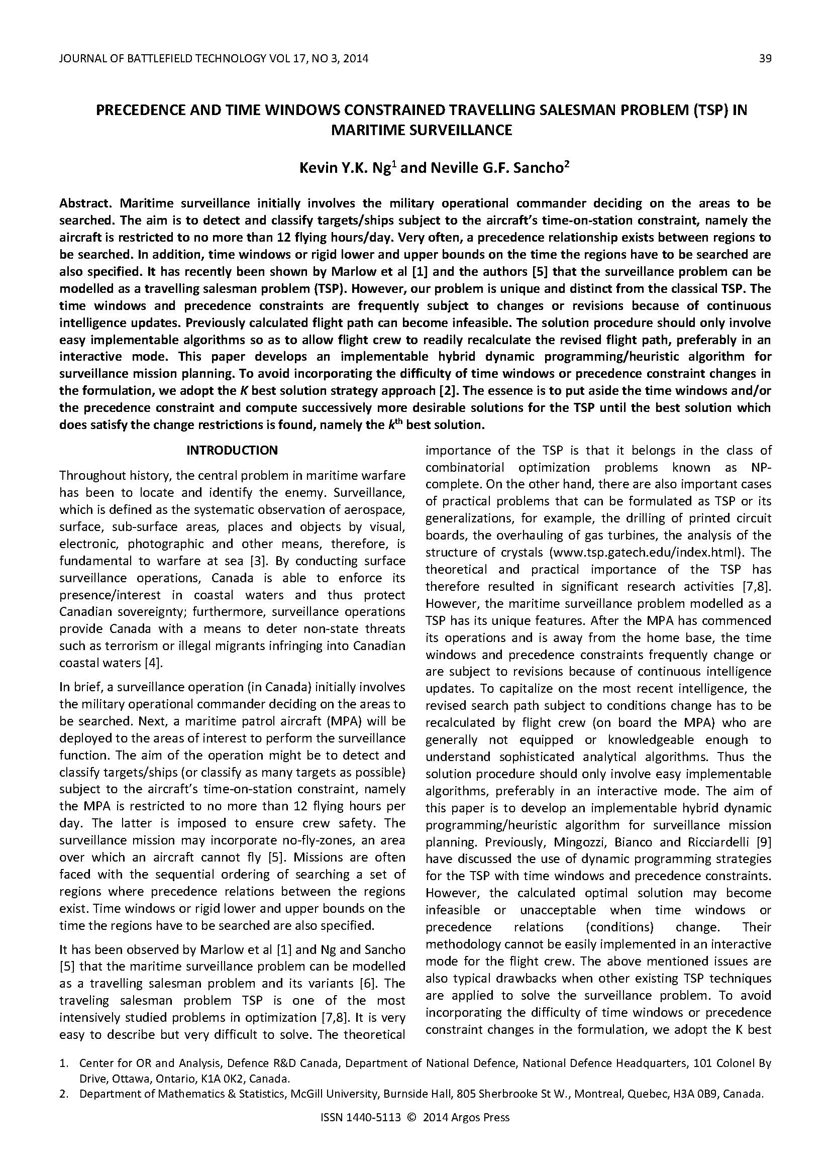 Precedence and Time Windows Constrained TSP in Maritime Surveillance