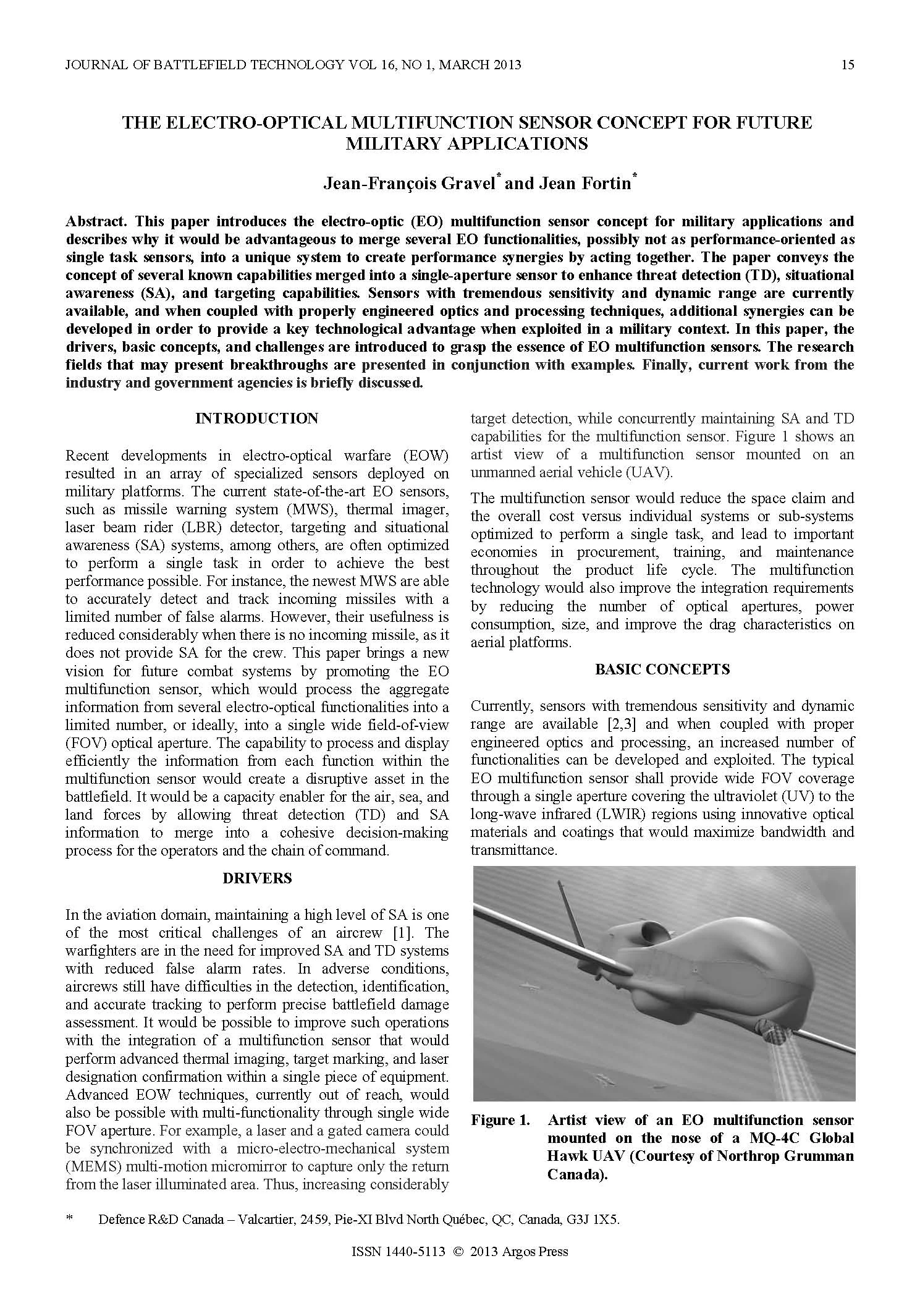 The Electro-Optical Multifunction Sensor Concept for Future Military Applications