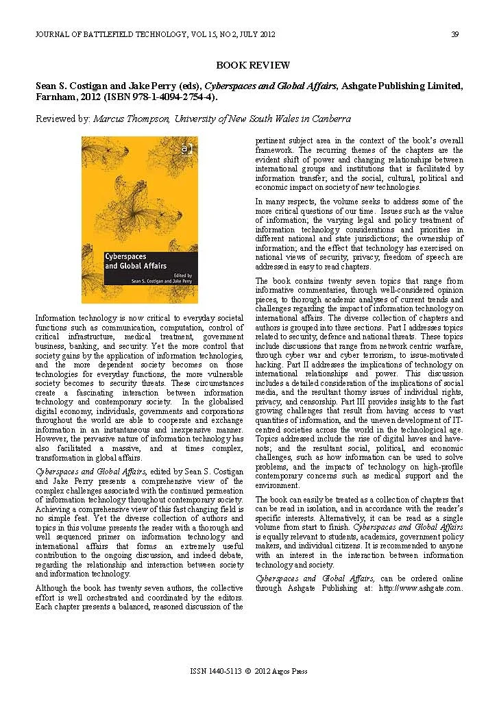 A Review of Cyberspaces and Global Affairs