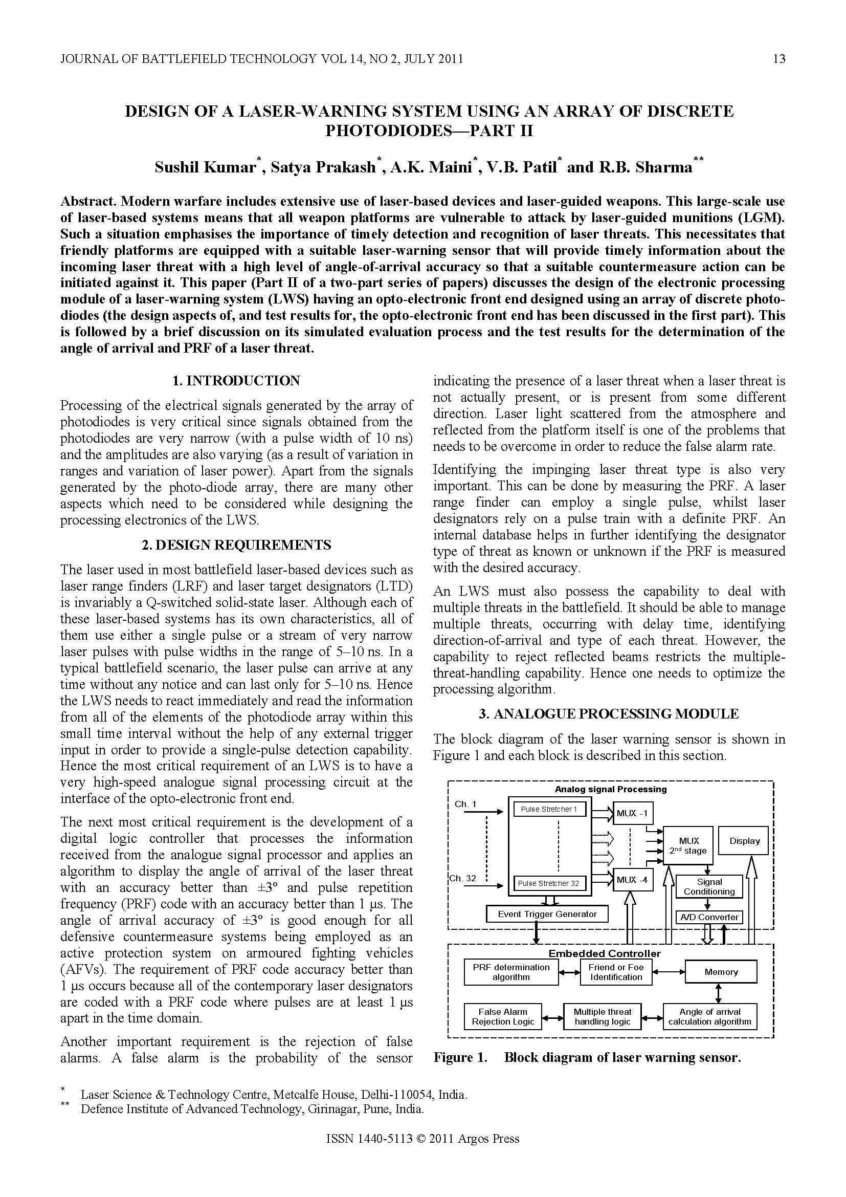 Design of a Laser-Warning System Using an Array of Discrete Photodiodes - Part II