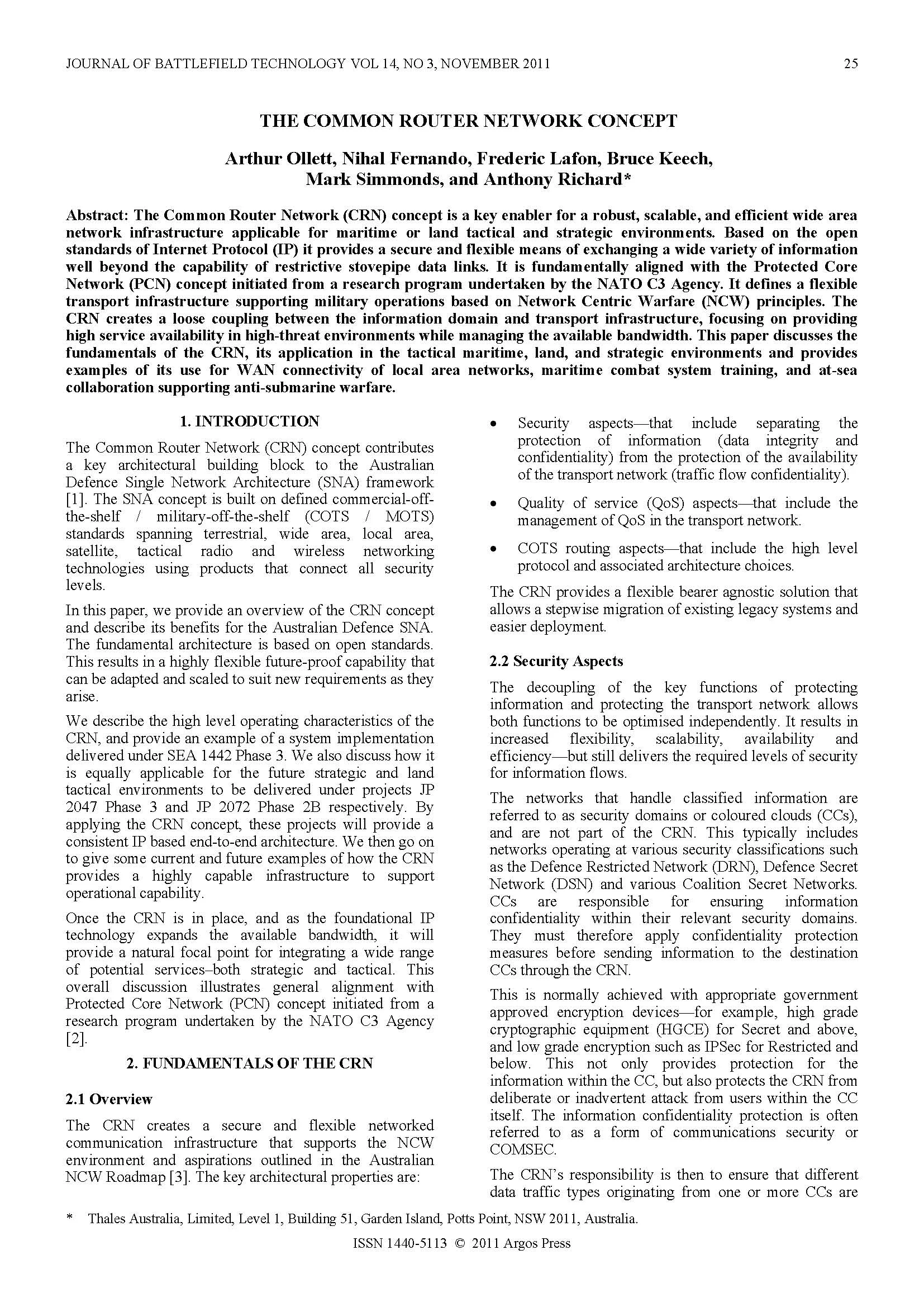 The Common Router Network Concept