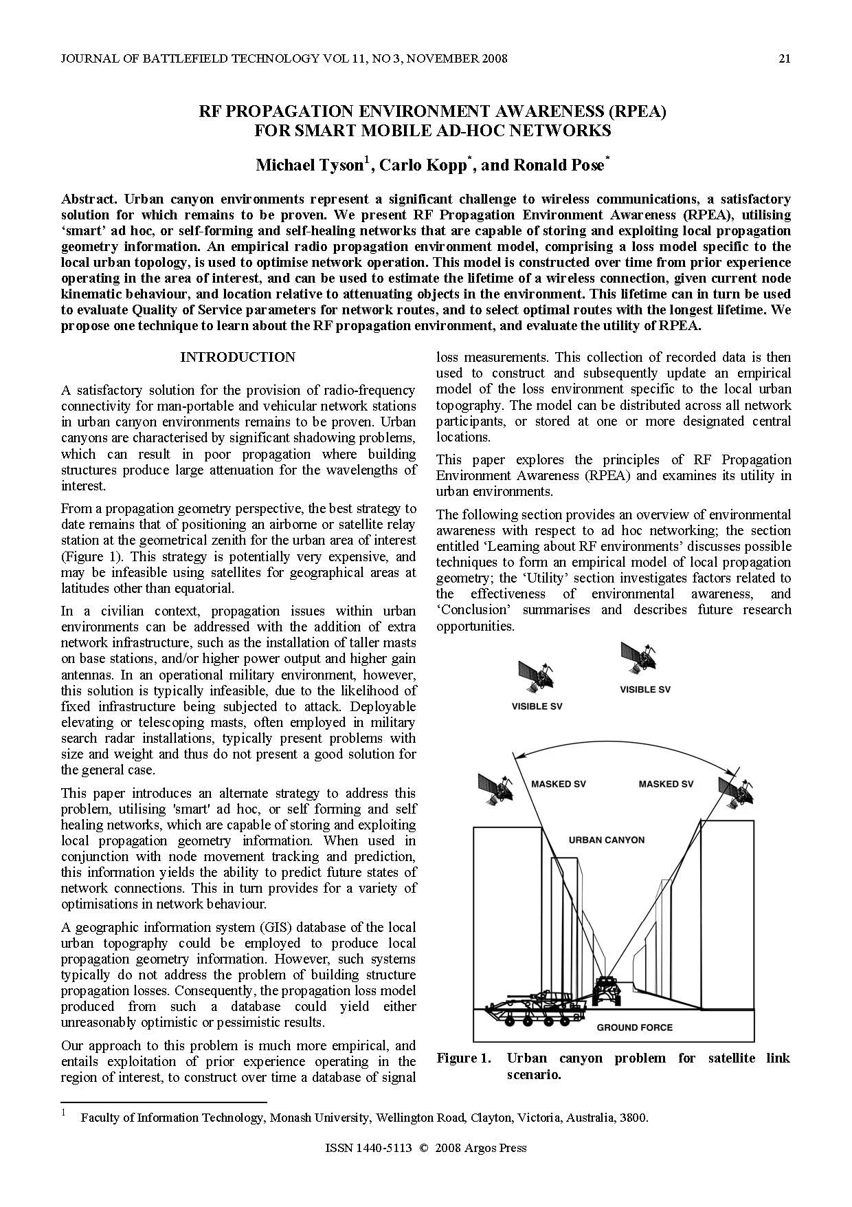 RF Propagation Environment Awareness (RPEA) for Smart Mobile Ad-Hoc Networks