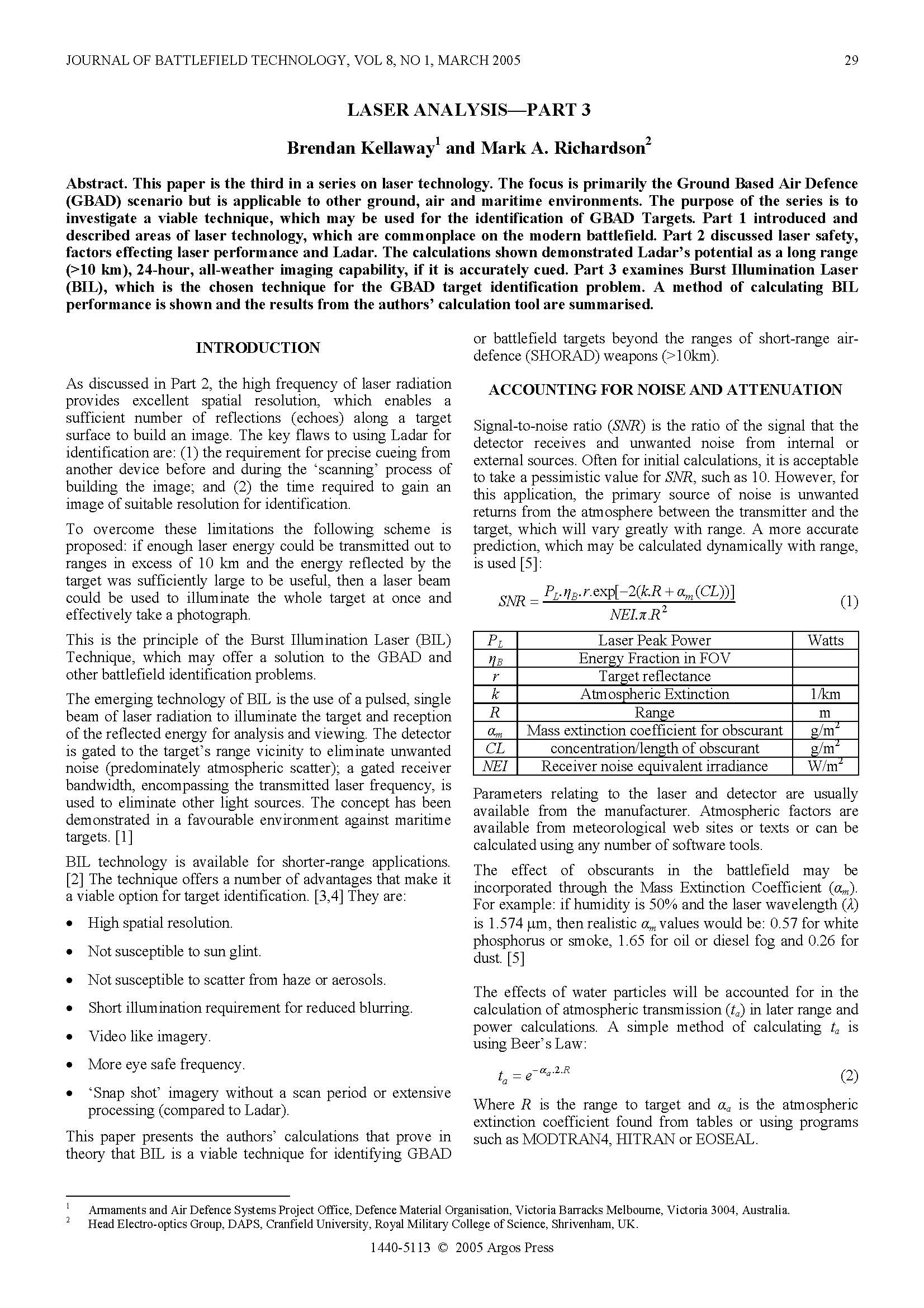Laser Analysis—Part 3
