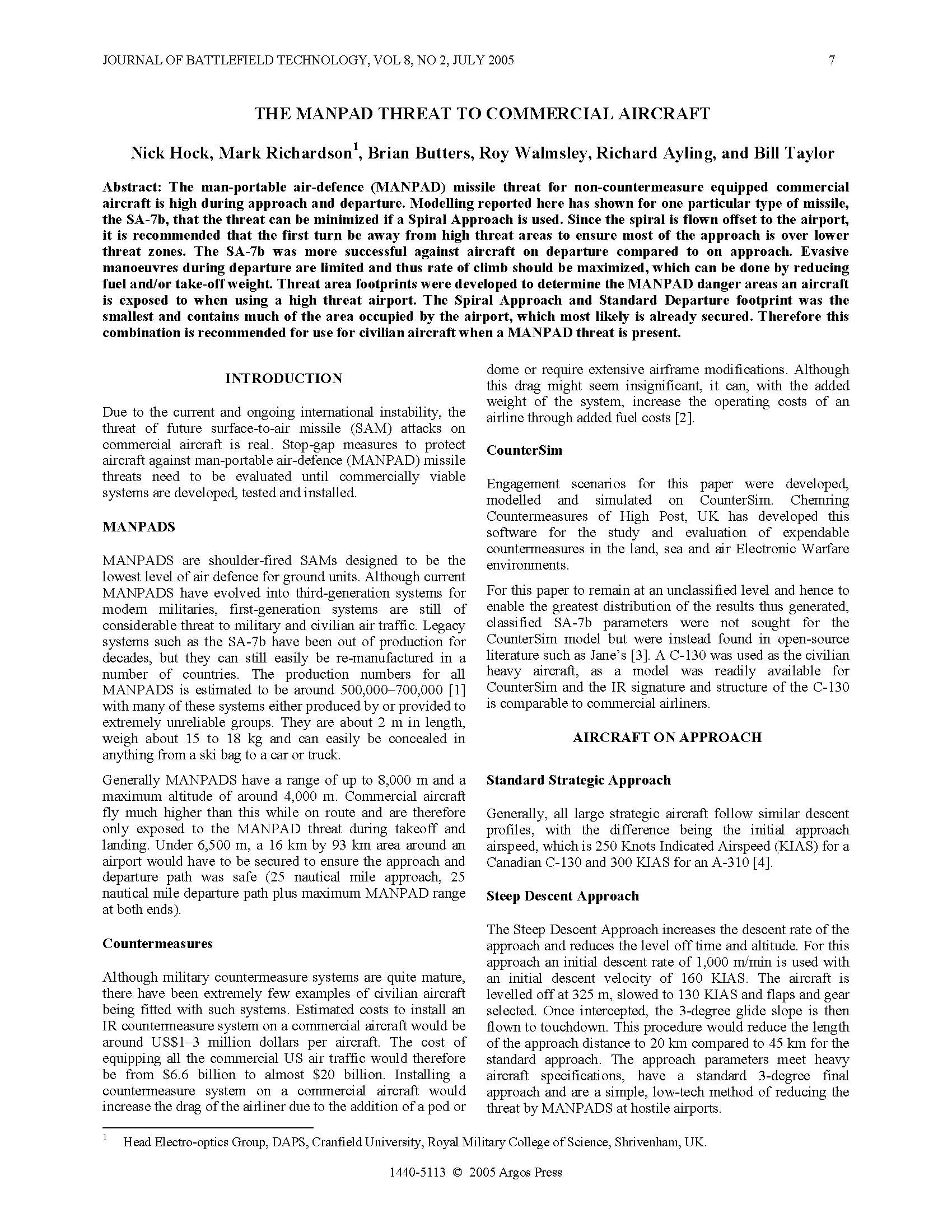 The MANPAD Threat to Commercial Aircraft