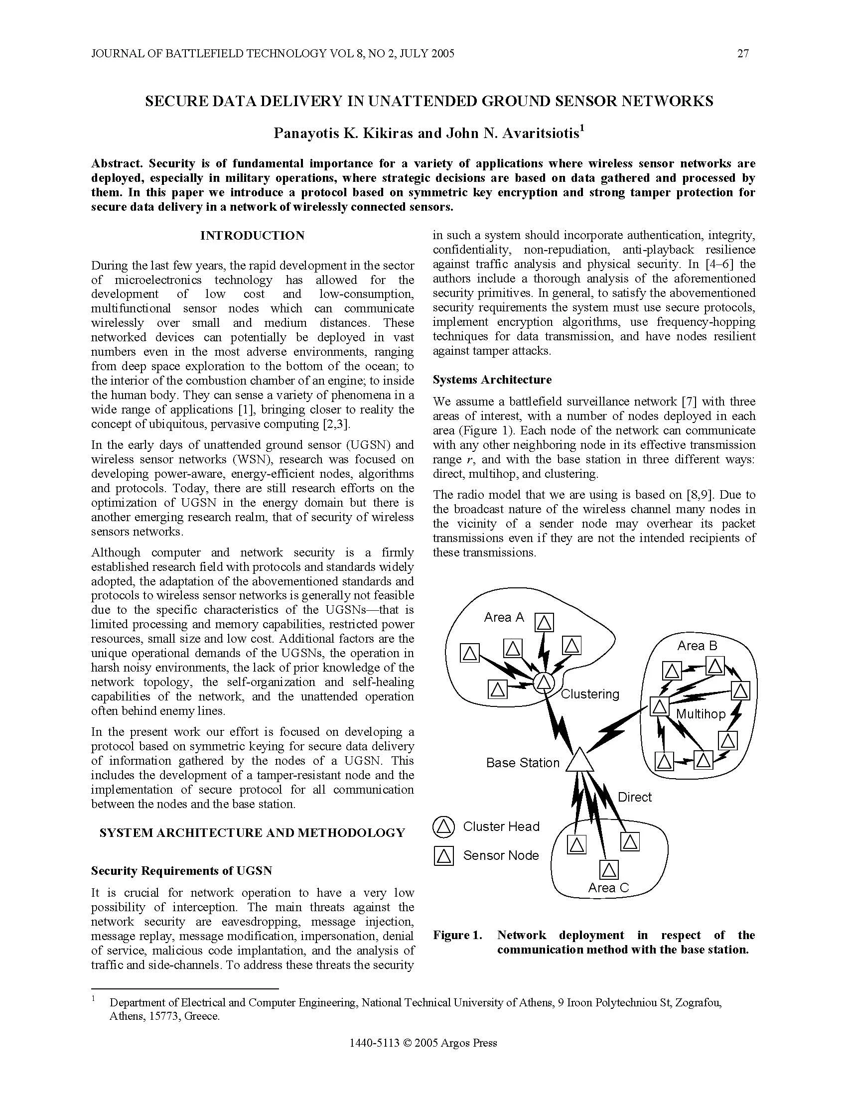 Secure Data Delivery in Unattended Ground Sensor Networks