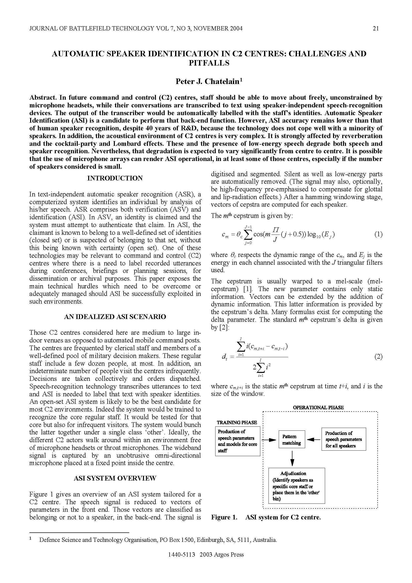 Automatic Speaker Identification in C2 Centres: Challenges and Pitfalls