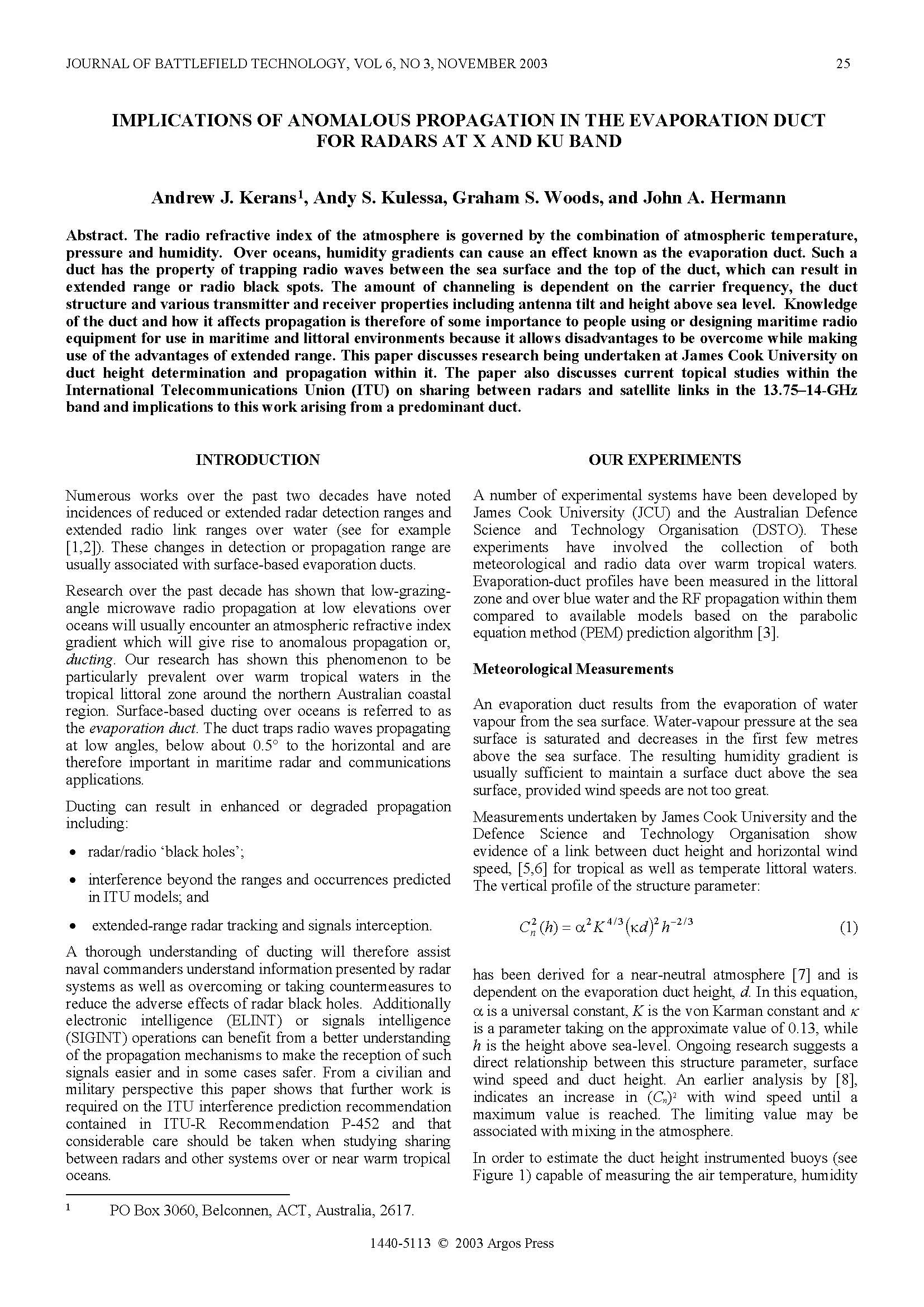 Implications of Anomalous Propagation In The Evaporation Duct for Radar At X and Ku Band