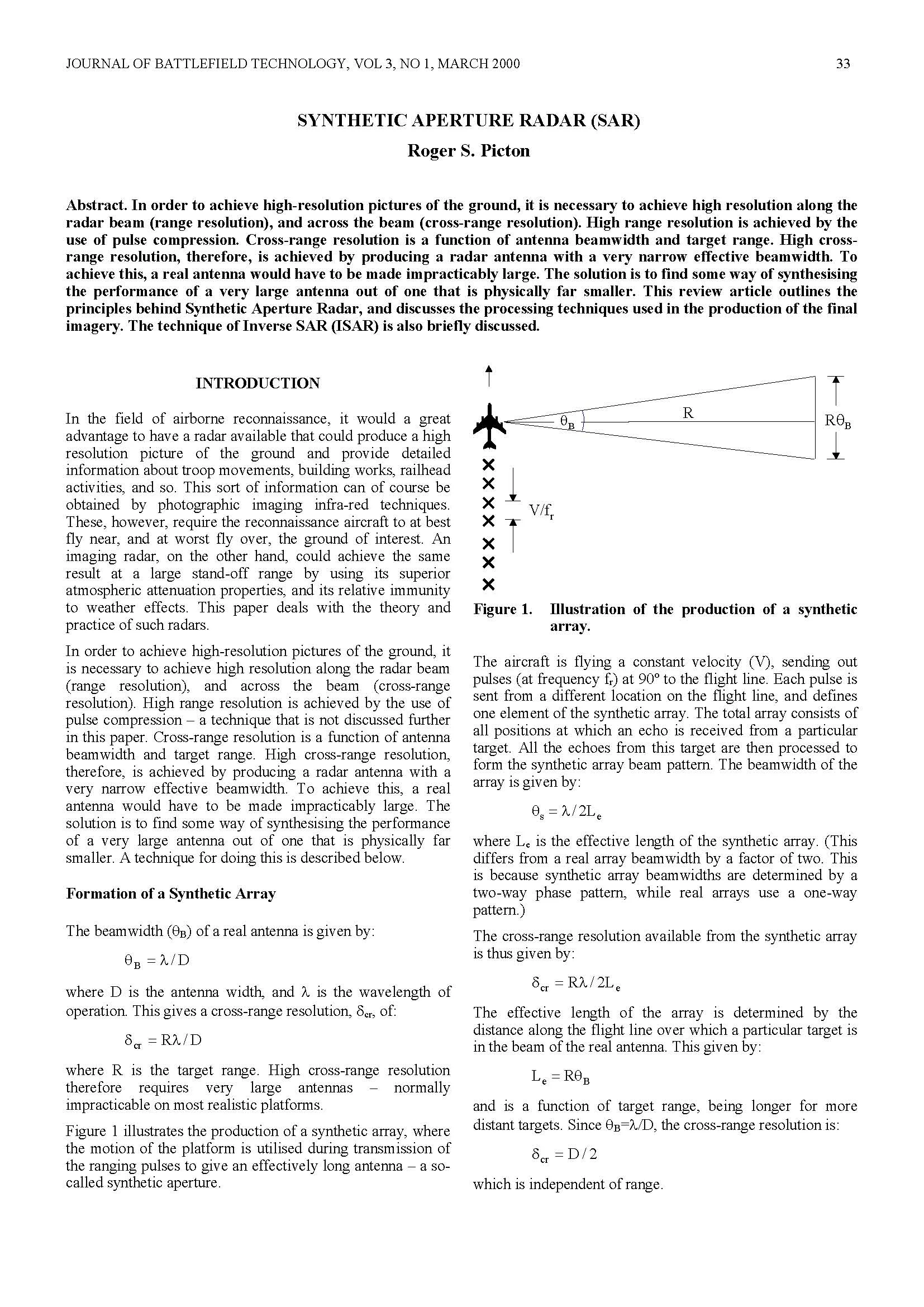 Synthetic Aperture Radar (SAR)