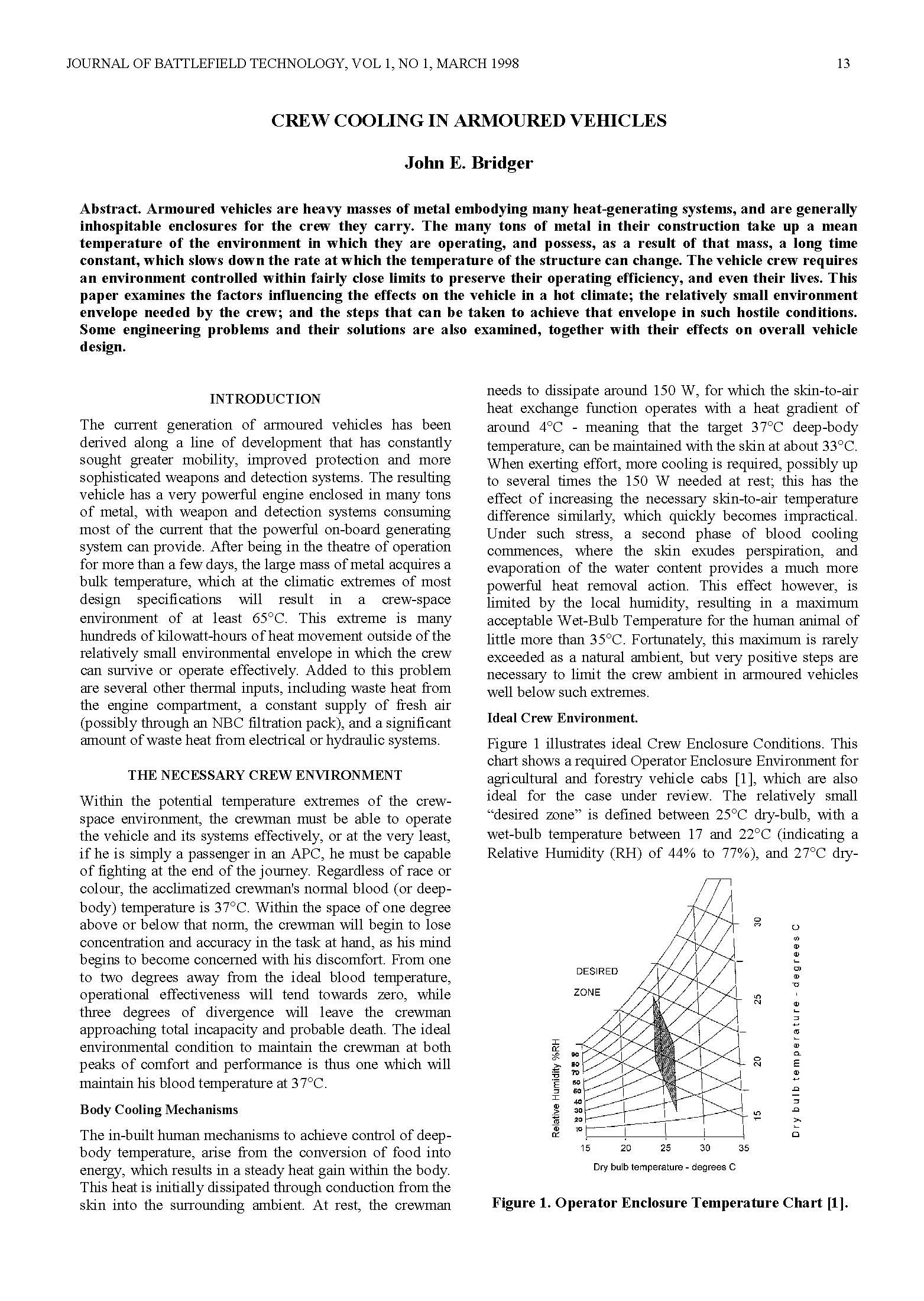 Crew Cooling in Armoured Vehicles