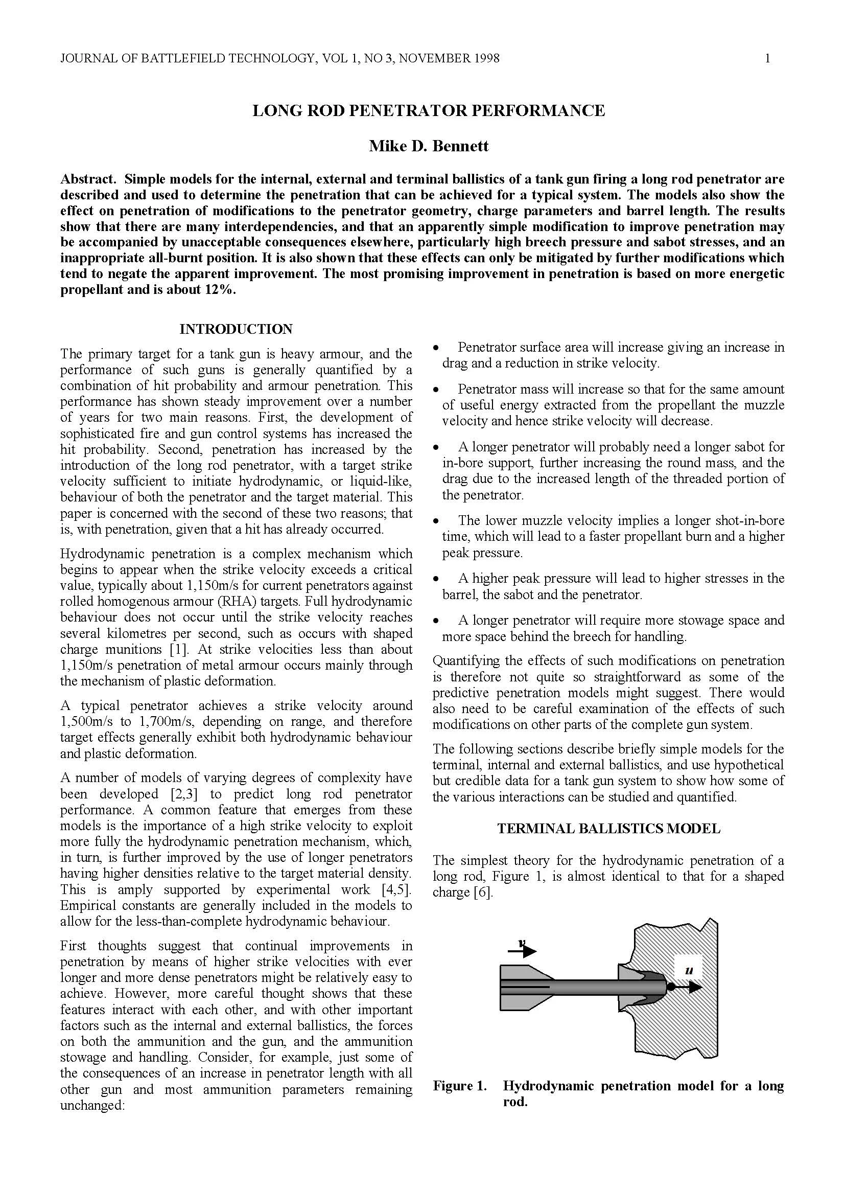 Long Rod Penetrator Performance