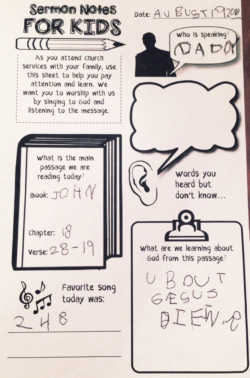 Church Bulletin And Sermon Notes For Kids Free Download Reformed Mama