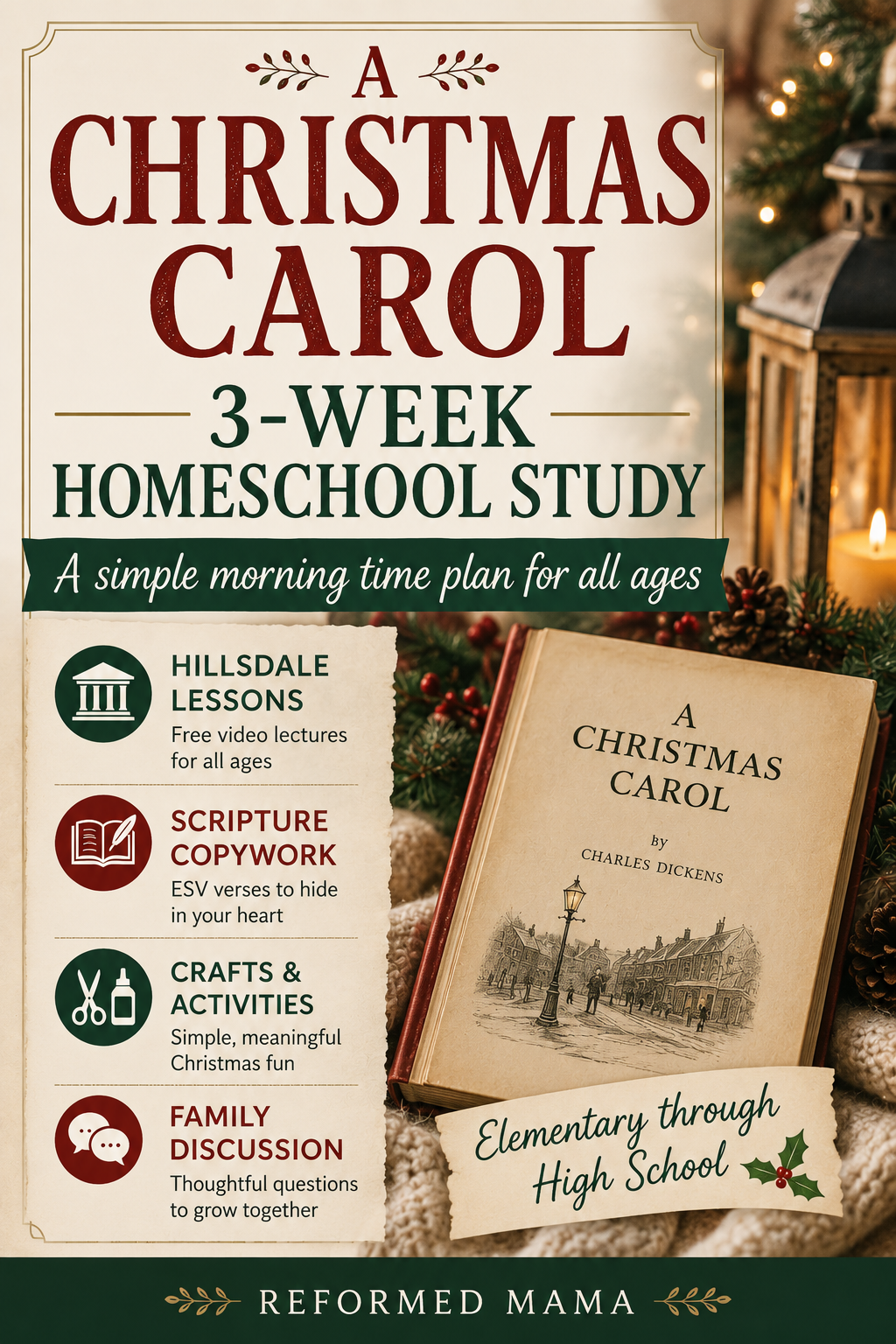 A Christmas Carol Homeschool Study: 3-Week Christmas Morning Time Plan