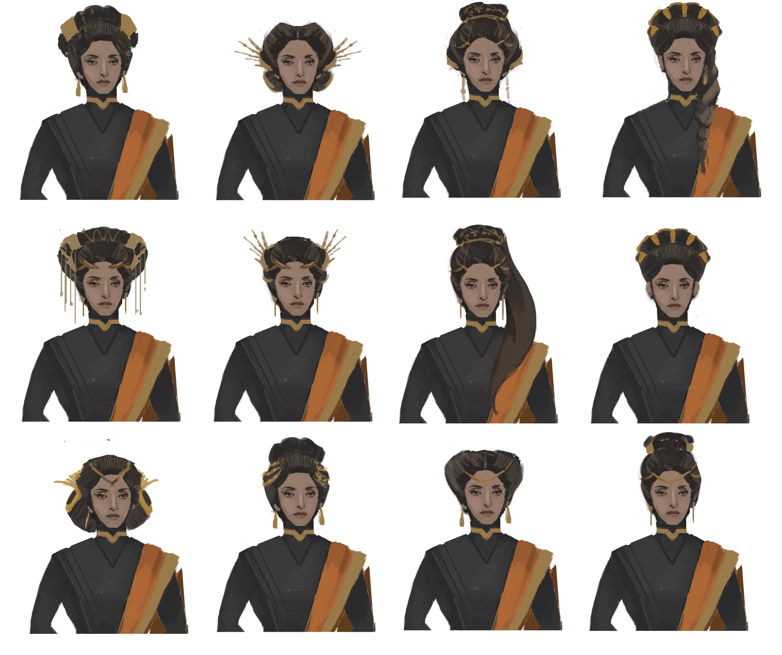 Hair design exploration after choosing a face type.