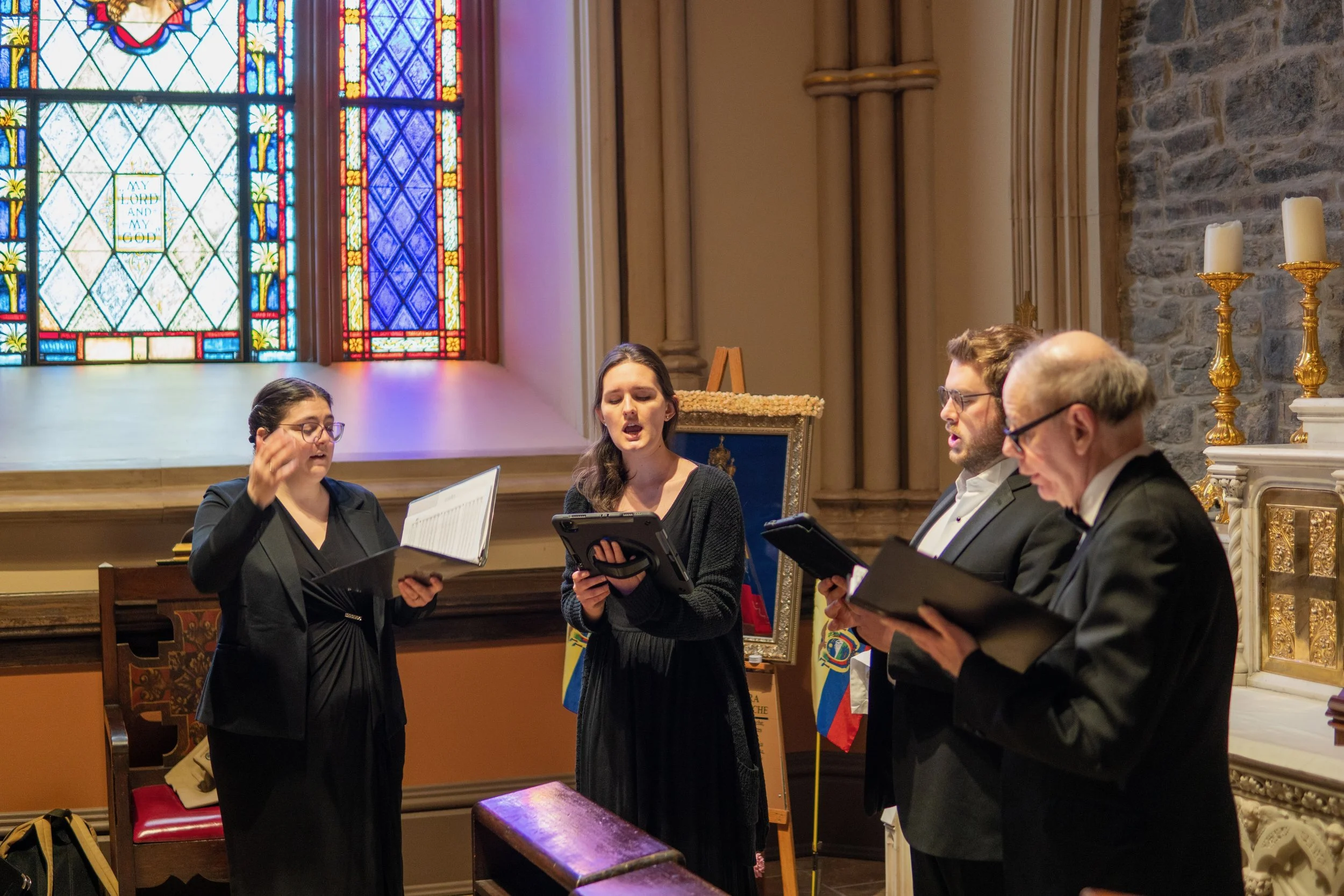  Singers rehearsing before a concert 