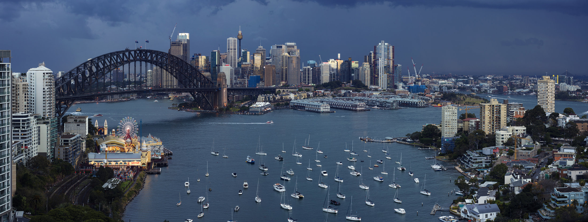 Sydney harbour Bridge in storm.jpg