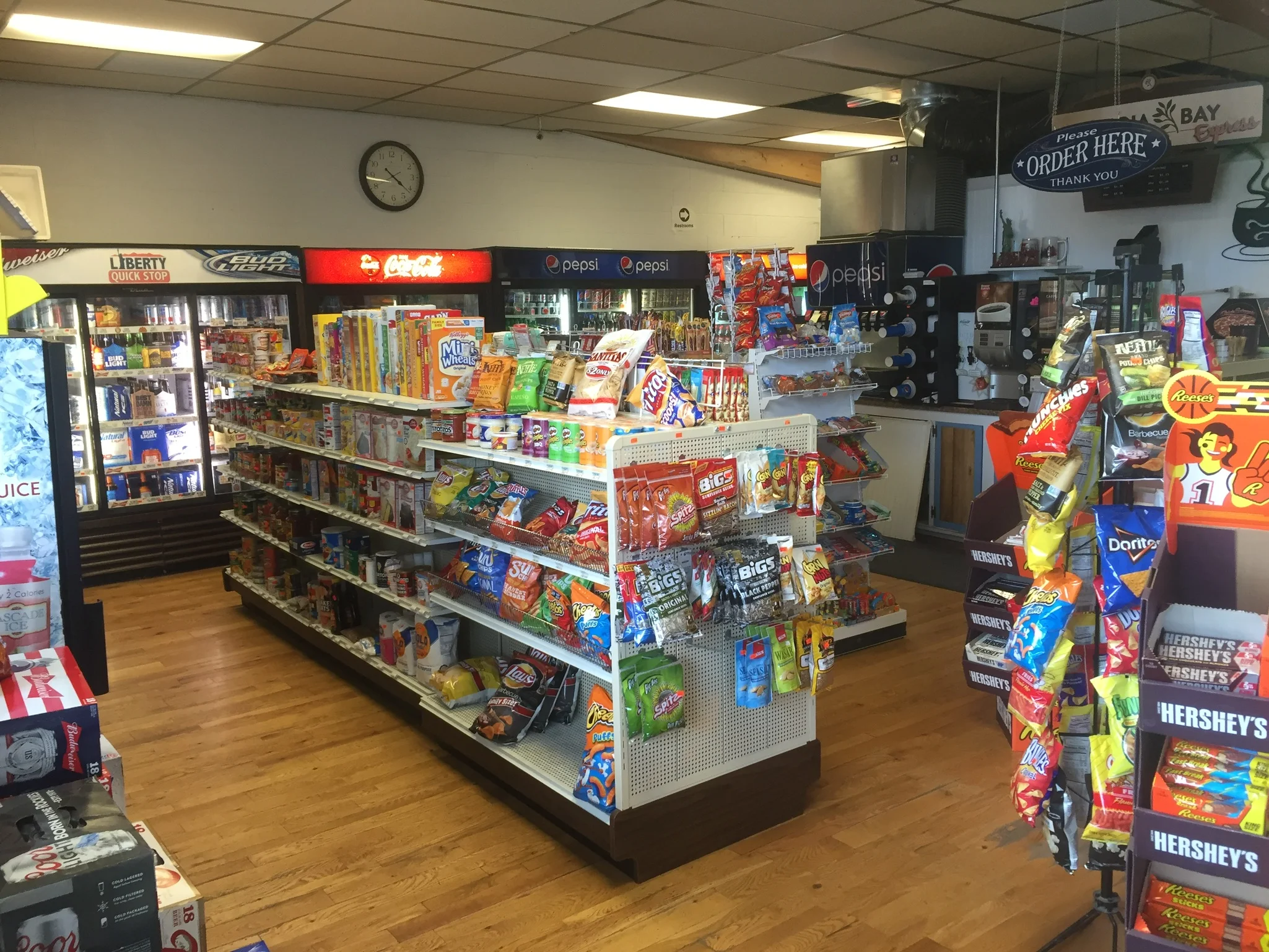 Drinks, Snacks, and essential grocery items are available at LIBERTY QUICK STOP