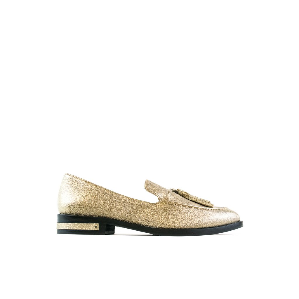 Chance Loafer with Tassels in Gold Metallic