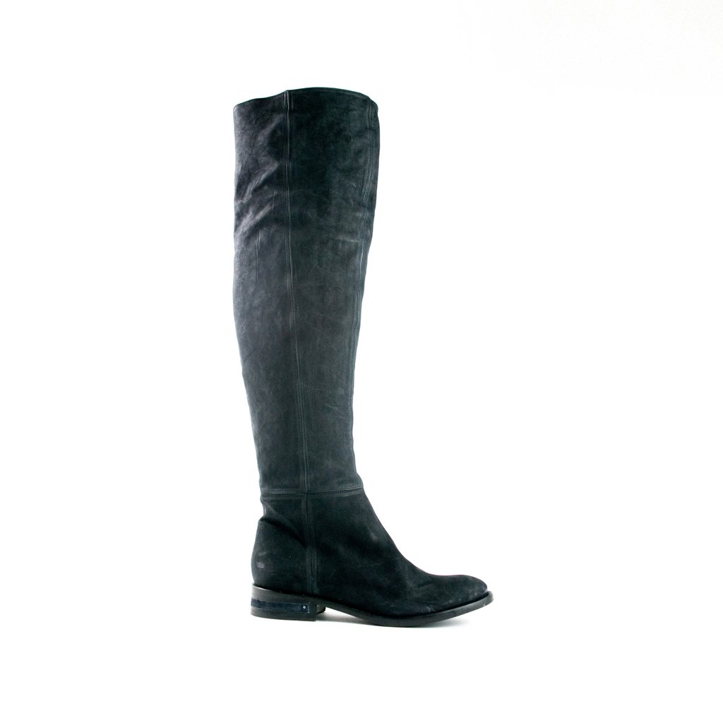 Climb OTK Boot in Black Buffed Calf