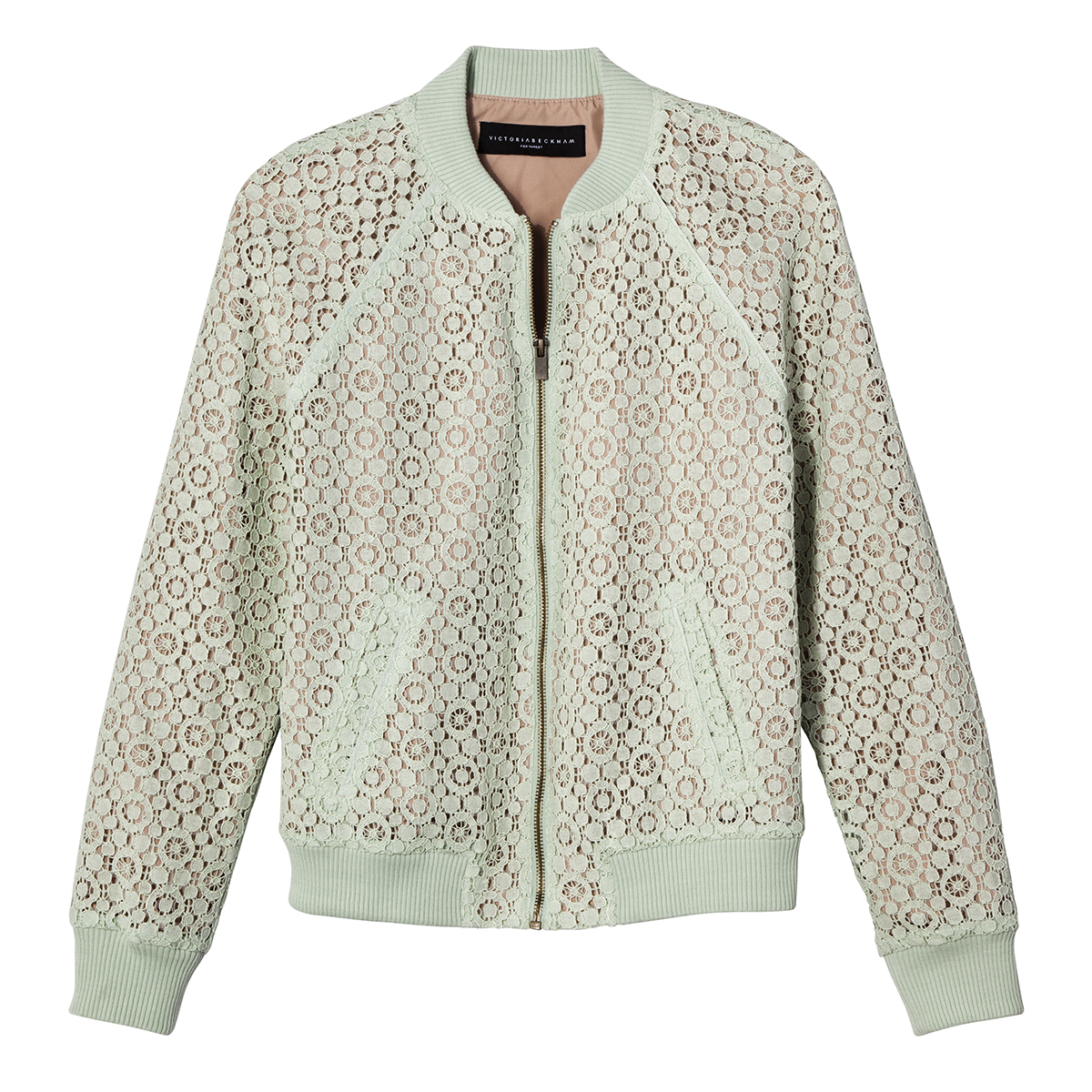 Mint Green Lace Bomber, $35