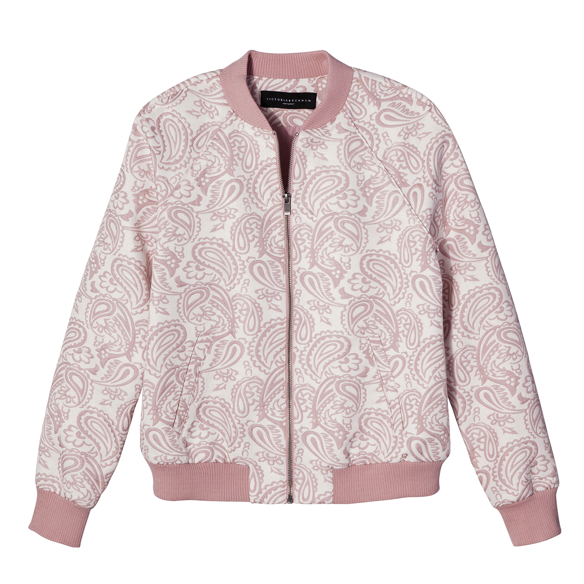 Blush Floral Jacquard Bomber Jacket, $35
