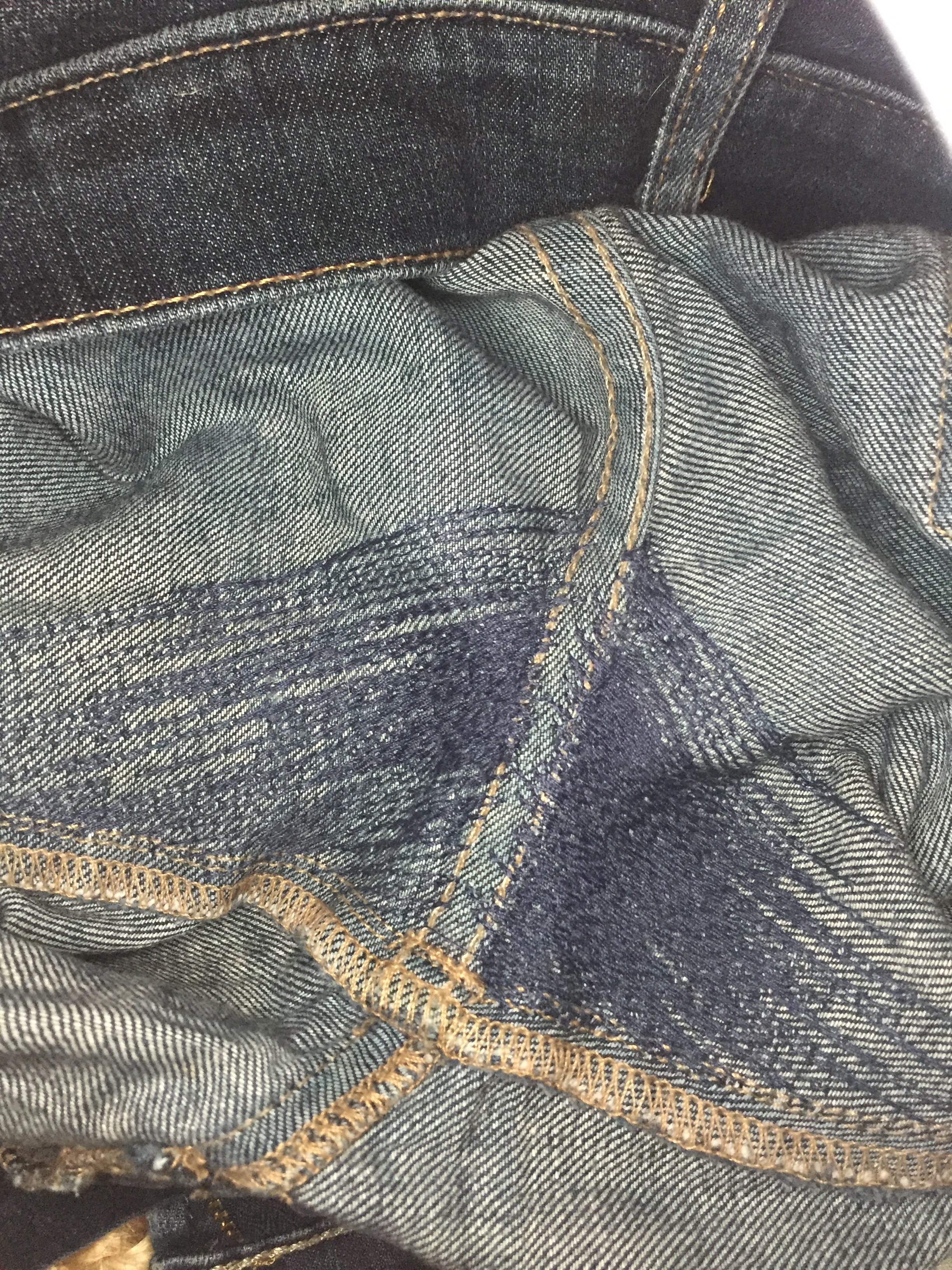 Repaired jeans interior
