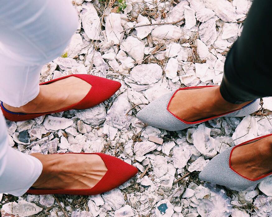    Rothy's    The most futuristic of the shoe options, Rothy's are 3D printed flats made from recycled plastic water bottles. They're flexible, washable, and adorable—the ultimate triple threat. Currently, Rothy's only makes women's shoes and only in