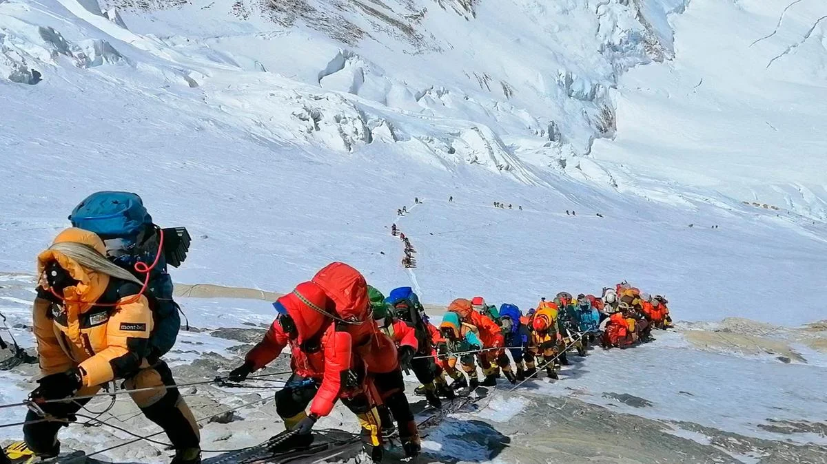 Petroleum-based products hike up Everest. Don’t these people know there are 7+ billion others they share the planet with? Credit: AP