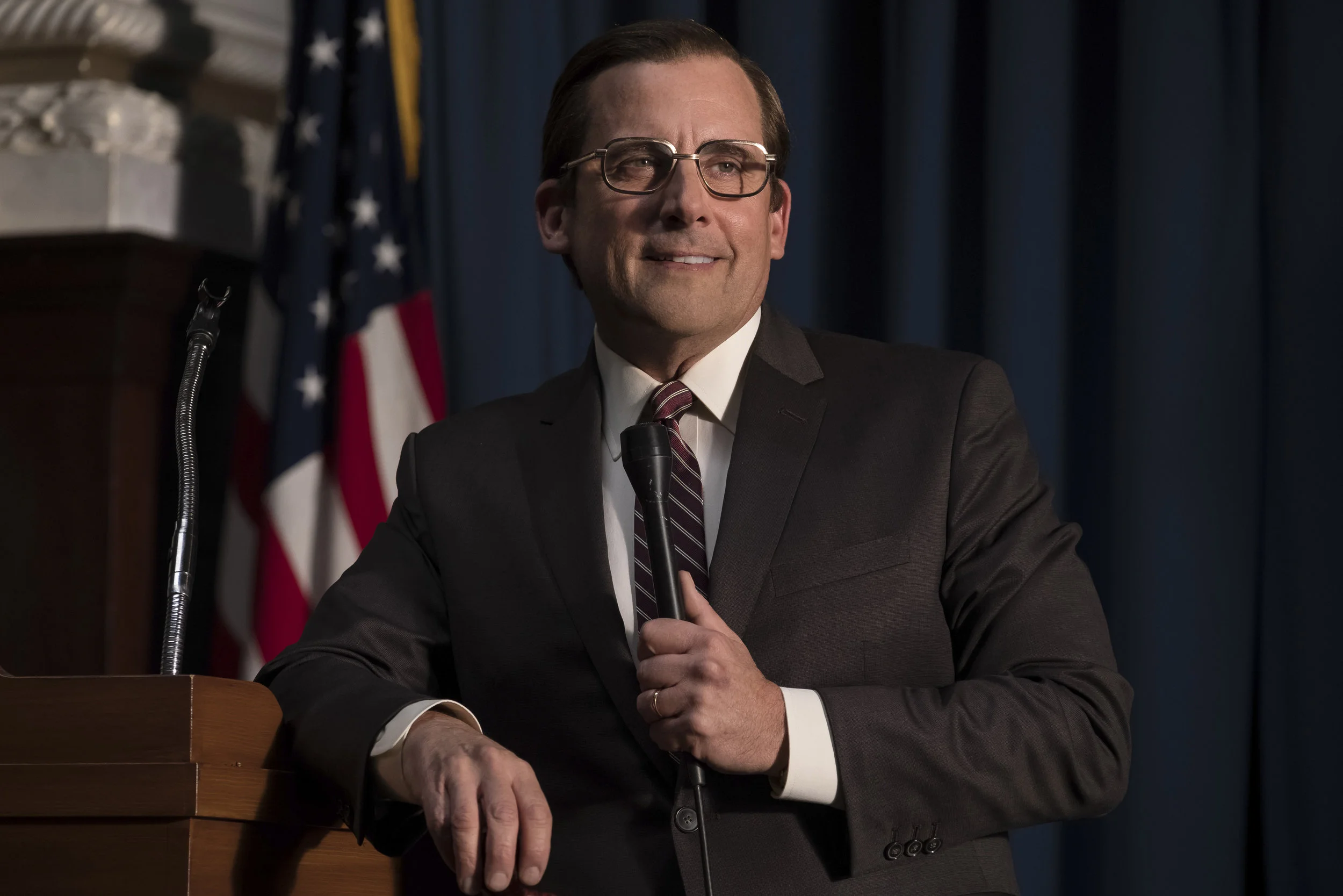 Steve Carell as Donald Rumsfeld. Credit : Matt Kennedy / Annapurna Pictures 2018 © Annapurna Pictures, LLC. All Rights Reserved.