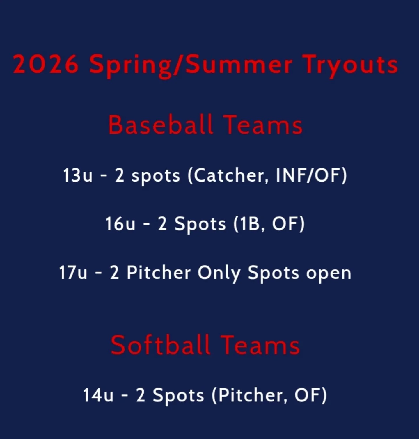 Roster spots still open as we kick off winter workouts. Register at www.hustleba.com/tryouts