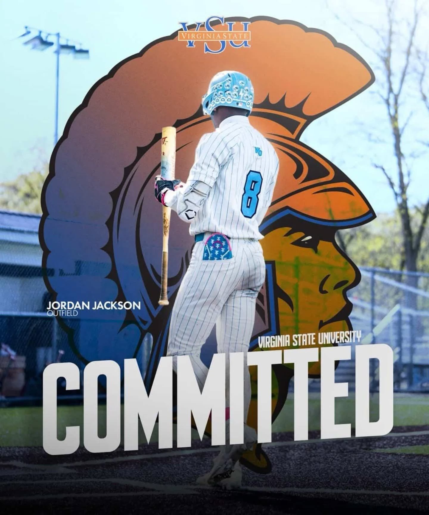 Congrats to 2026 Jordan Jackson @_.jordanjackson on his commitment to Virginia State University to continue his academic and baseball career! Sky's the limit for you. Keep working hard and hustling on the diamond 🦾🦿 @vsu_baseball #commited #college