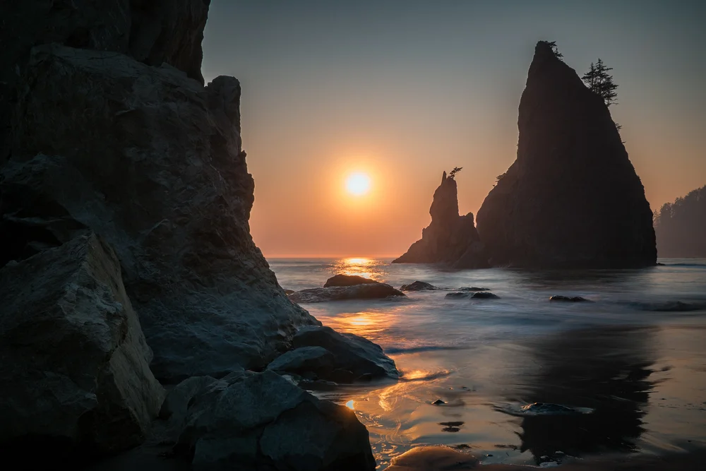Brad Shutack Sunset On Rialto Beach Desktop Wallpaper